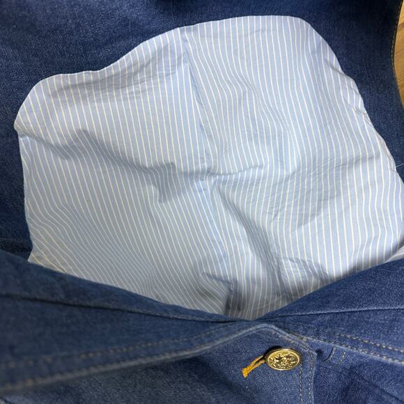 Jason Wu Denim Vest Jacket Womens Small Blue Button Up Gold Casual Cotton - Picture 10 of 12